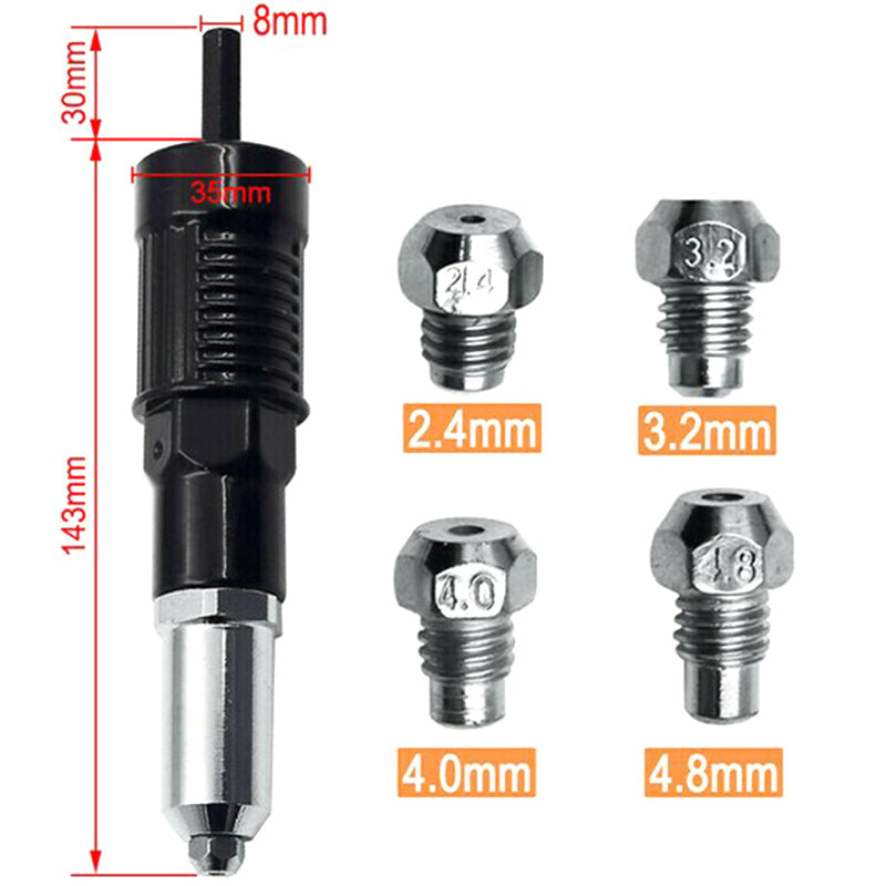 Professional Electric Rivet Gun Adapter Kit