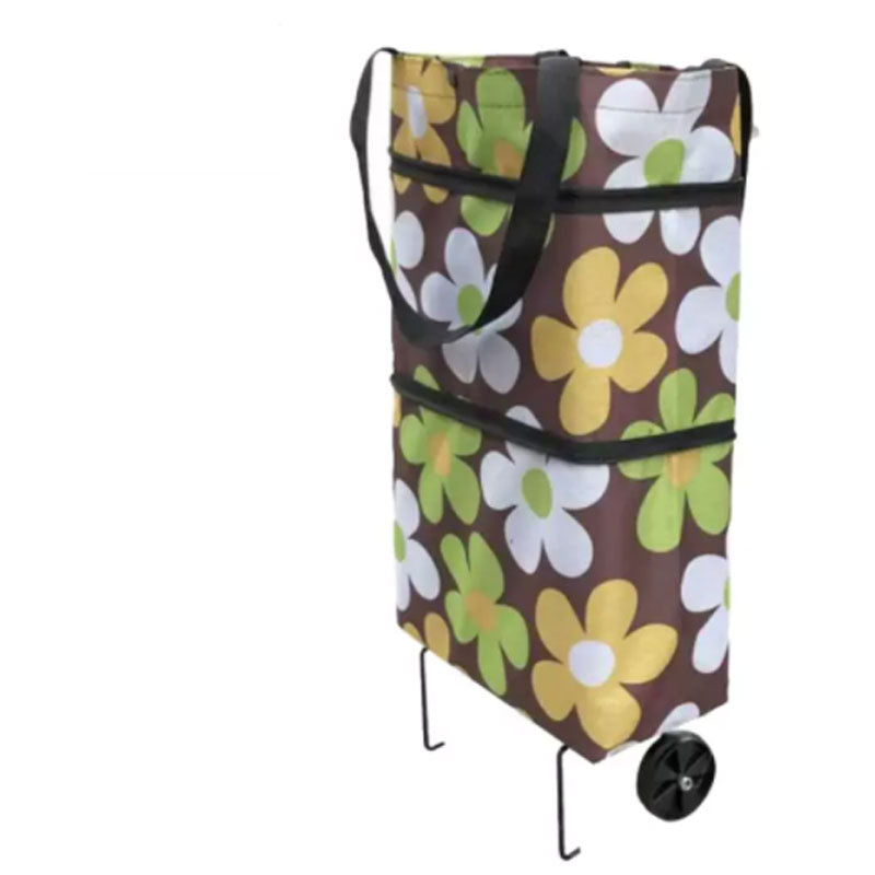 Folding Shopping Bag Collapsible Trolley Bags with Wheels