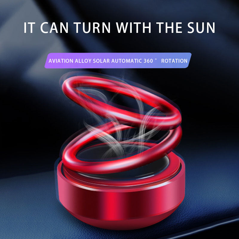 360°Double Ring Rotating Solar Power Car Aroma