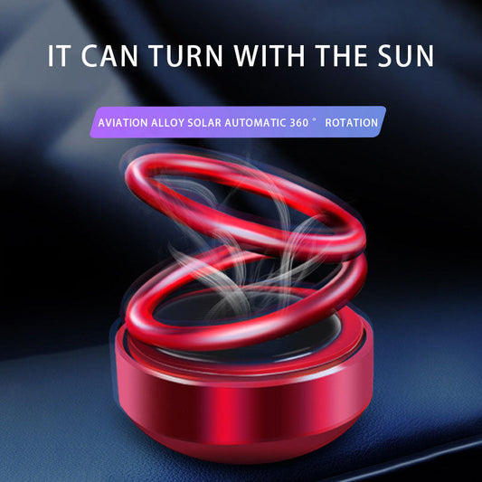 360°Double Ring Rotating Solar Power Car Aroma