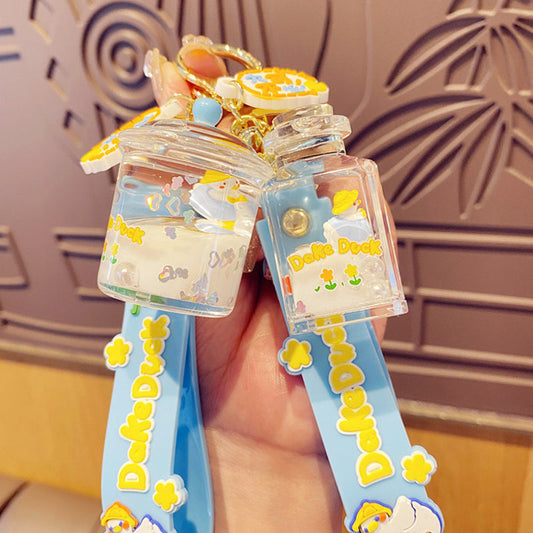 Liquid Floating Wishing Bottle Key Pendant