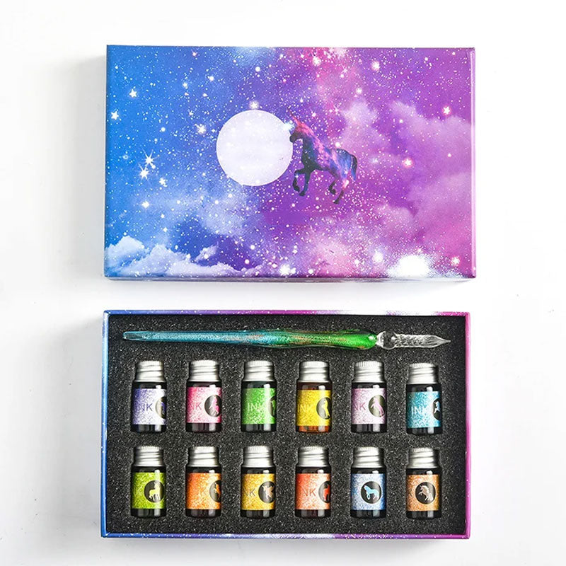 2023 Calligraphy Glass Dip Pen Ink Set