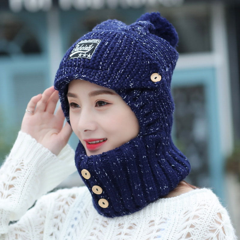 Windproof Warm Mask Scarf Integrated Cap