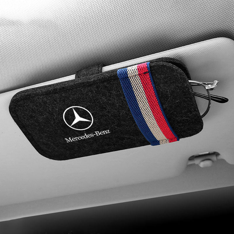 Car Visor Sunglasses Leather Holder