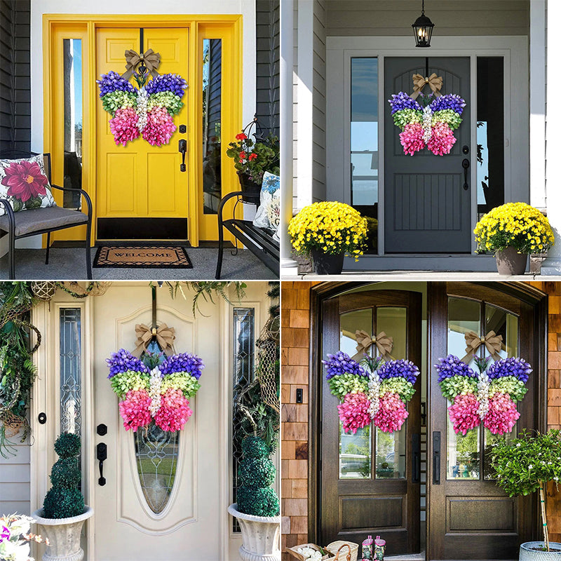Tulip Butterfly Shaped Wreath for Front Door Decor