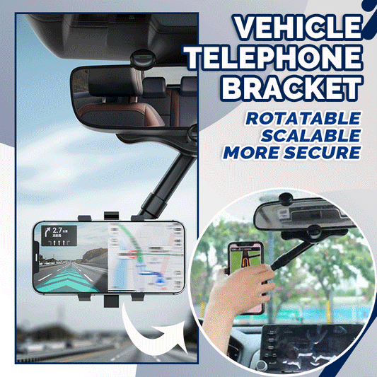 Rearview Mirror Phone Holder for Car - 360° Rotatable and Retractable