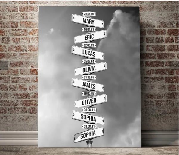 Personalized Canvas Wall Art"Date of birth of children" -Winter