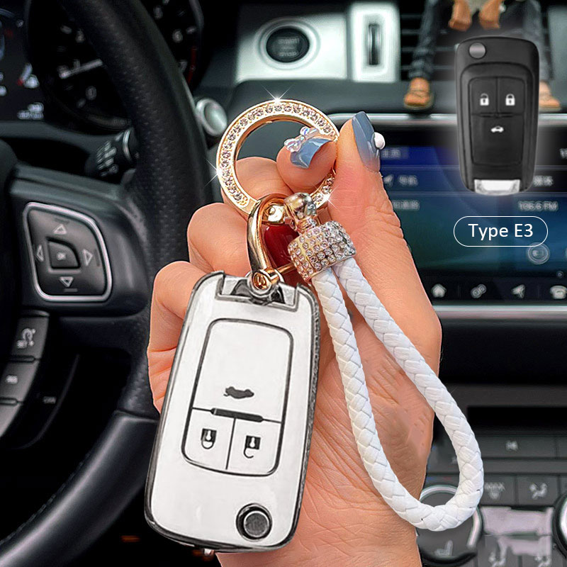 Chevrolet Car Key Case Rhinestones Keychain