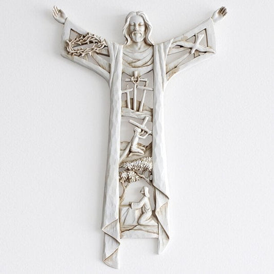 ⛪🔥Risen Christ Wall Cross Jesus Figures