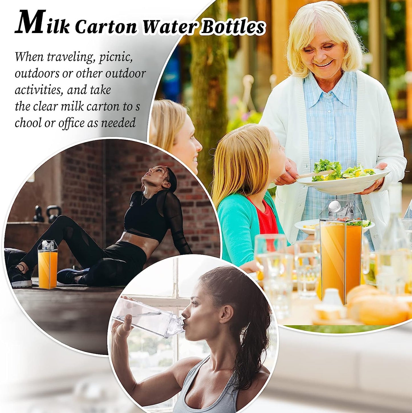 Clear Milk Carton Water Bottle✨