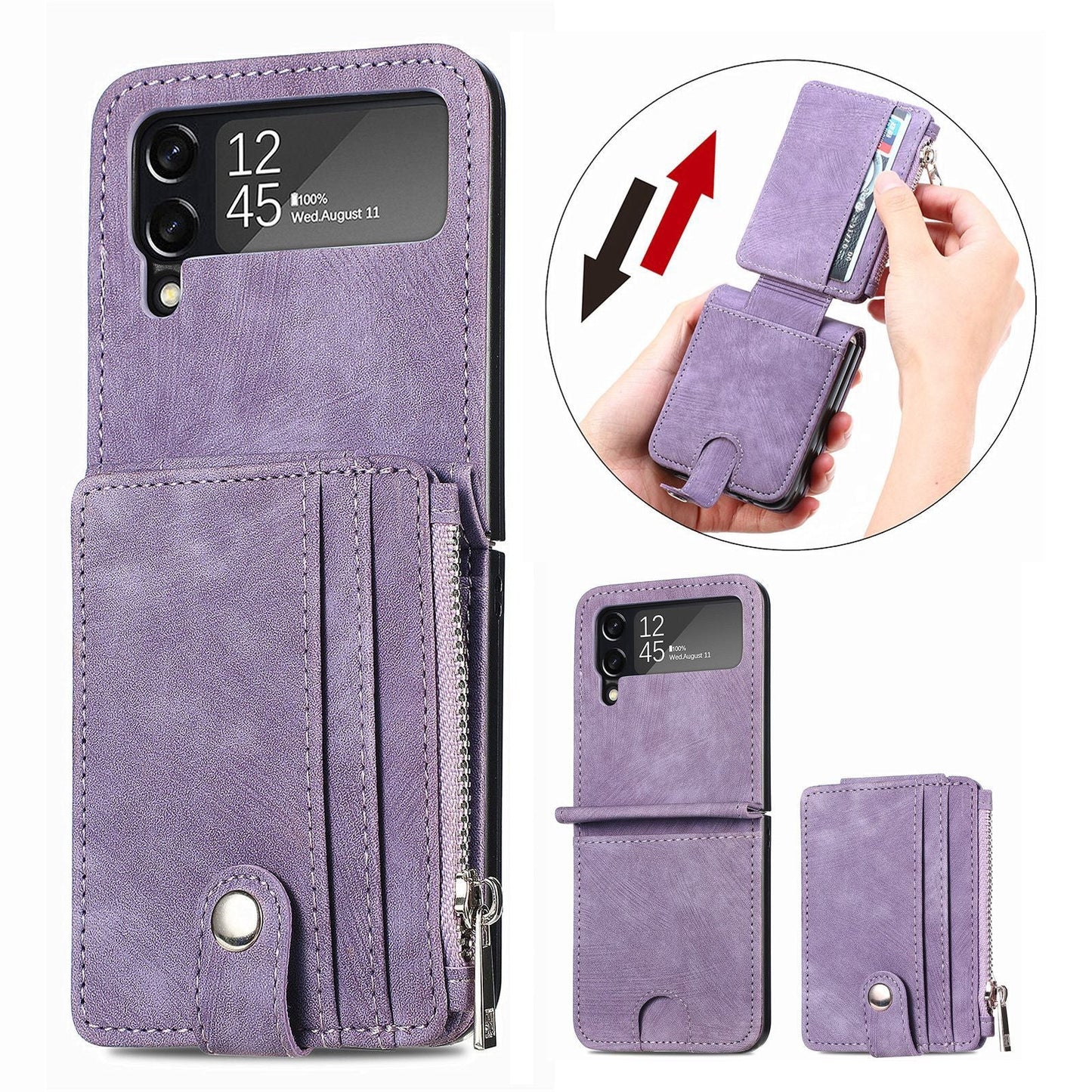 Suitable For Samsung z flip3/4 Wallet Phone Case With Card Holder