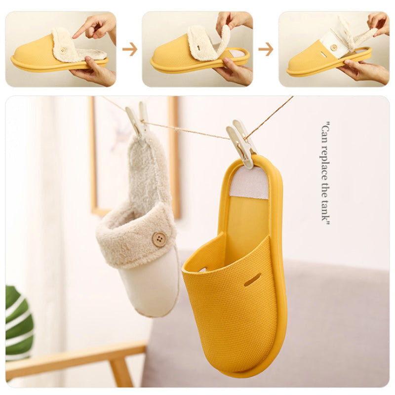 Cotton Slippers for Men Autumn and Winter Indoor Removable
