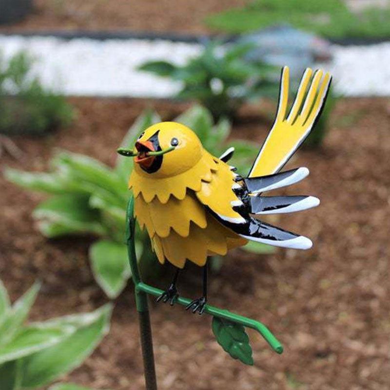 Outdoor Realistic Bird Decorations, Lovely Iron Art, Garden Animal Decorations