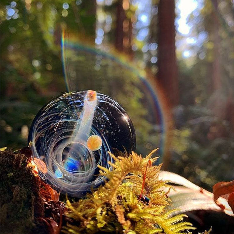 Swirling Galaxy-Inspired Glass Orbs