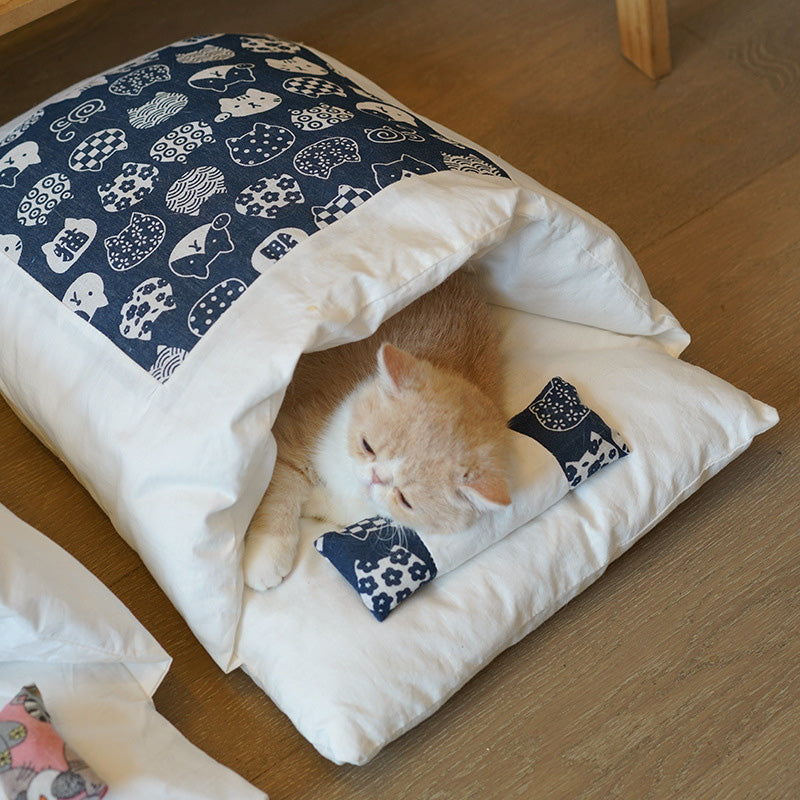 Pet Pillow Bed, Washable Detachable Quilt, Cat Nest, Cat Sleeping Bag