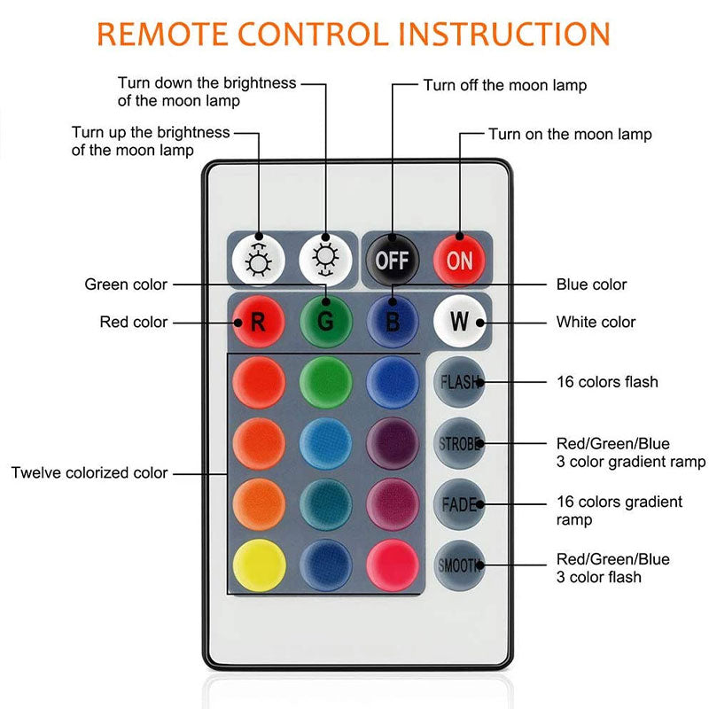 LED 3D Print Moon Light