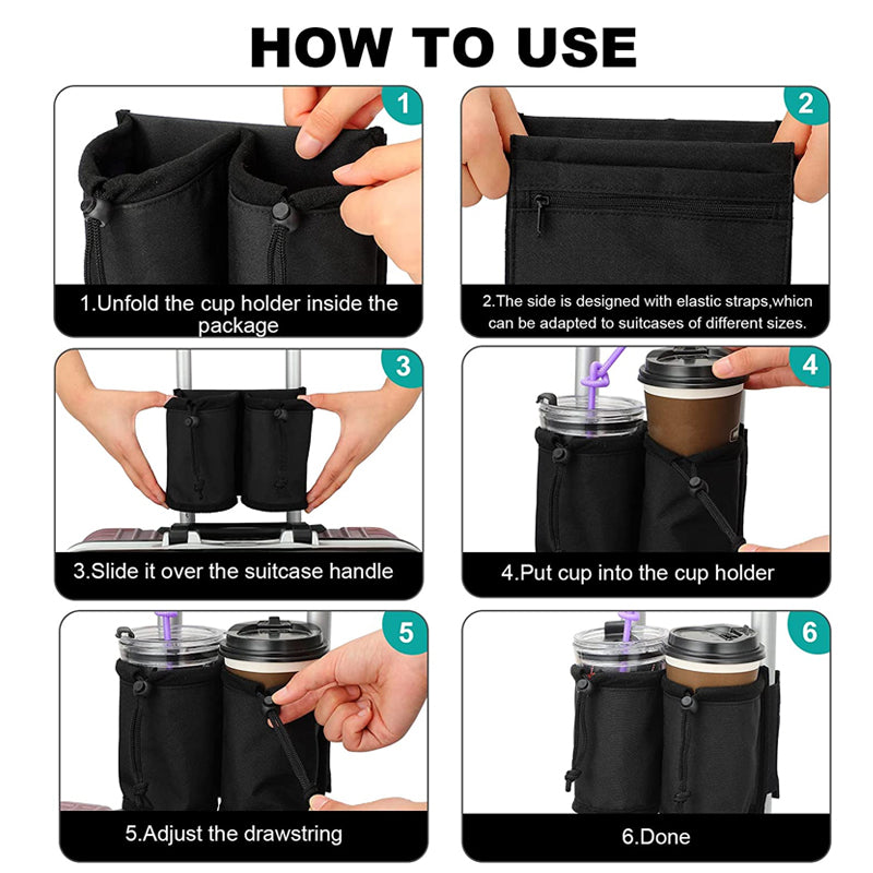 Suitcase Armrest Water Cup Storage Bag