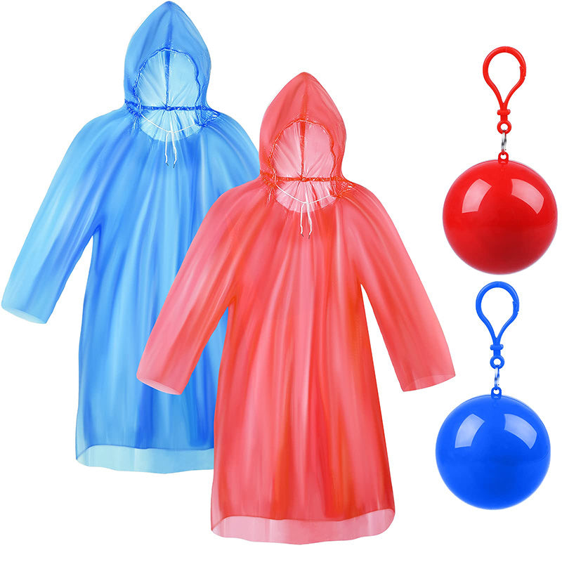 Portable Poncho Disposable Raincoat Ball Keychain