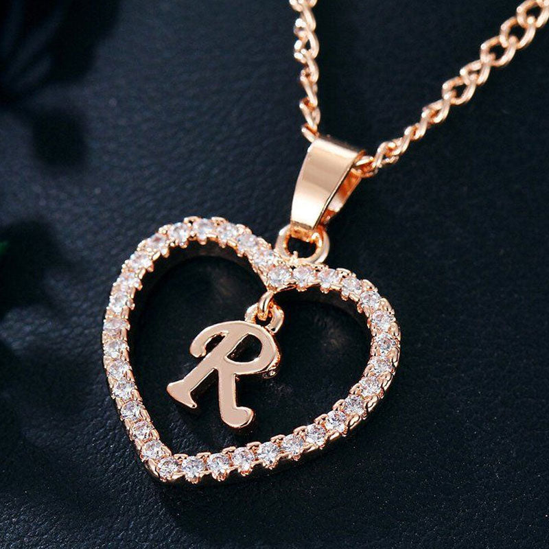 Heart A-Z Initial Letter Necklace