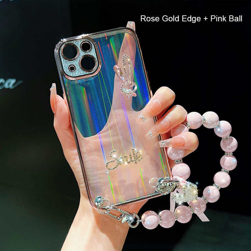 Creative Rabbit Wrist Strap Chain Phone Case