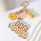 Wood Colorful Tassel Keychain