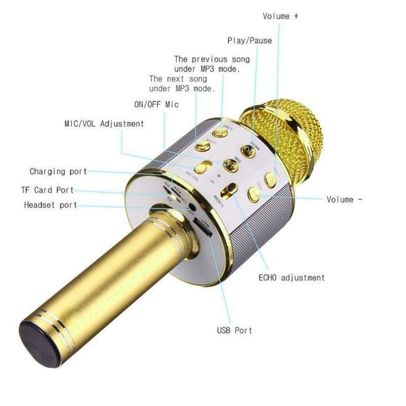 Portable Bluetooth Karaoke Wireless Microphone