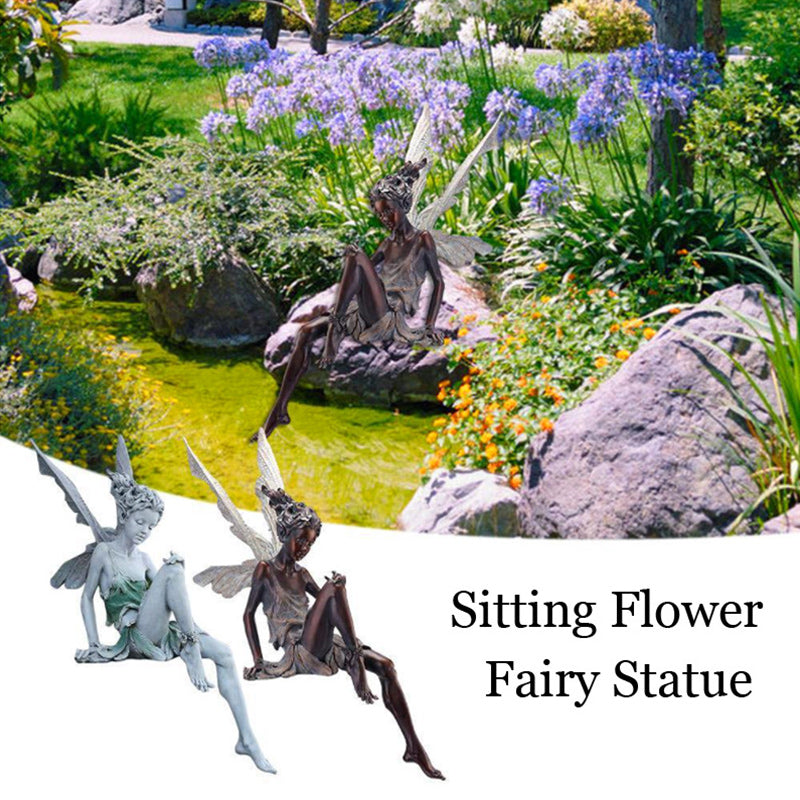 Sitting Fairy Statue for Garden