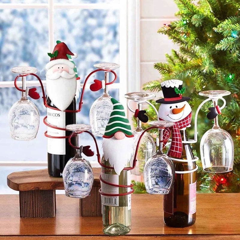 Christmas Wine Bottle Glass Shelf