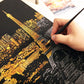 Scratch Painting World Sightseeing Pictures Scraping Image Drawing Paper Home Decoration