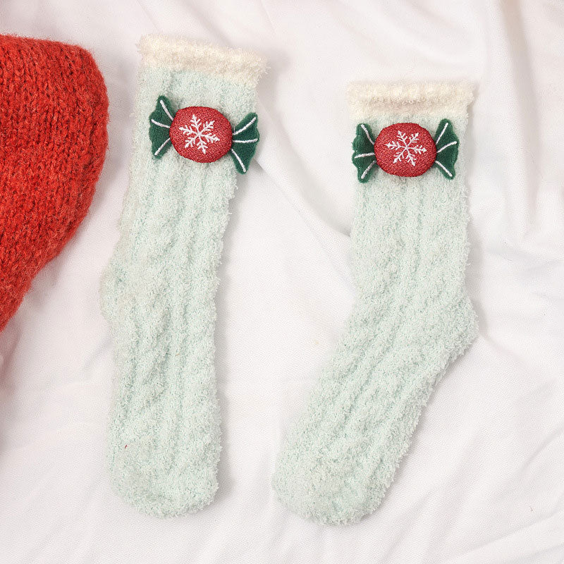 🎁🎅Cute Cartoon Coral Velvet Non-slip Christmas Socks
