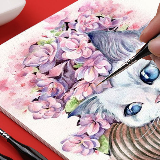 11 Pcs Miniature Detail Paint Brush Set With Natural Wood Handle