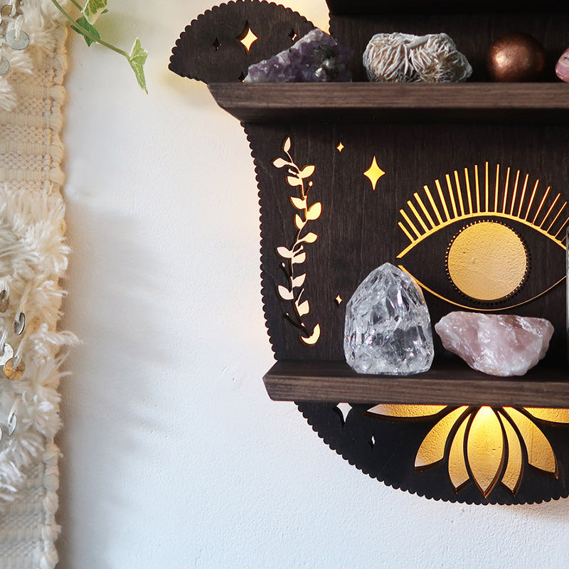 Luna Moth Lamp Crystal Shelf