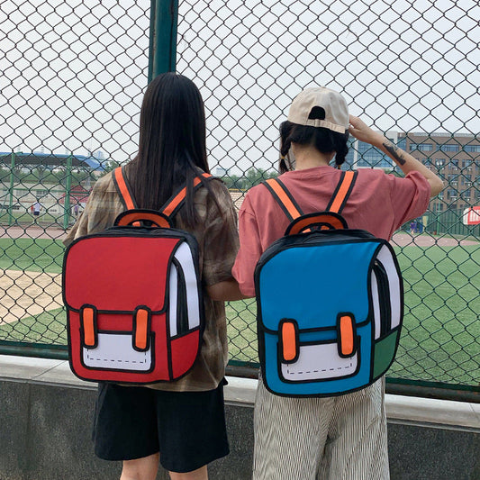 2D Drawing Cartoon School Bag
