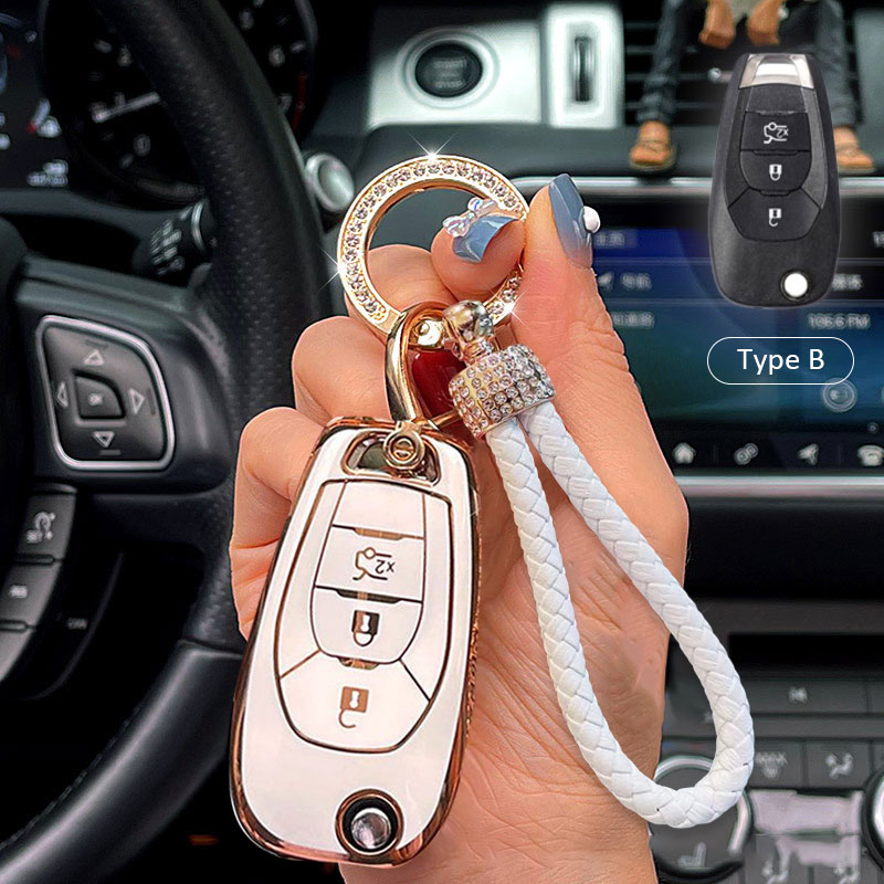 Chevrolet Car Key Case Rhinestones Keychain