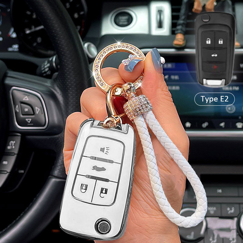 Chevrolet Car Key Case Rhinestones Keychain