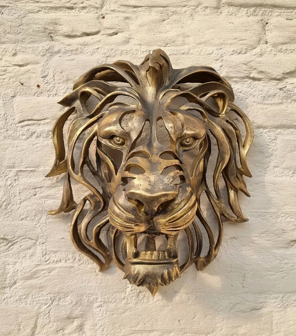 🦁Rare Find - Large Lion Head Wall Mounted Art Sculpture🎁