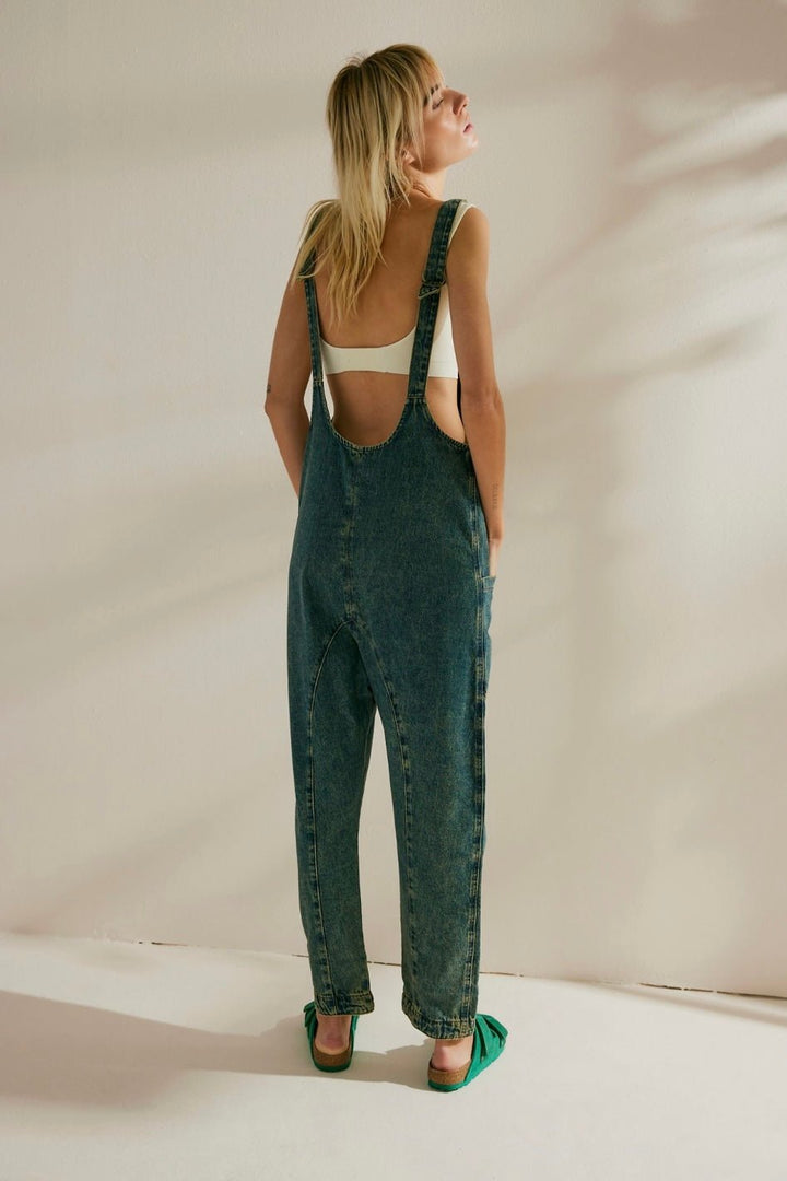 High Roller Denim Jumpsuit With Pockets