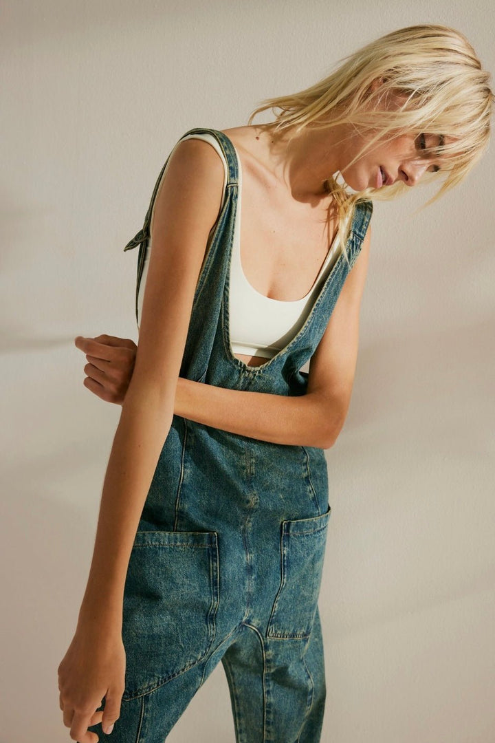 High Roller Denim Jumpsuit With Pockets