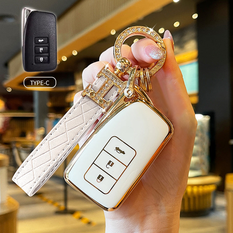 Lexus Car Key Case Rhinestones Keychain