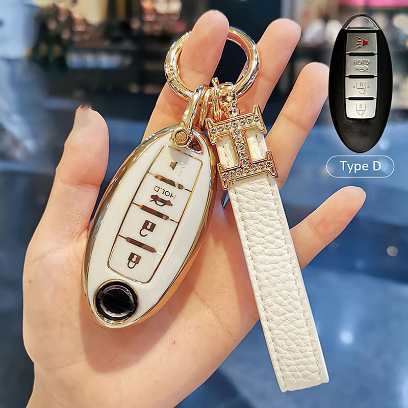 Infiniti Car Key Case Rhinestones Keychain