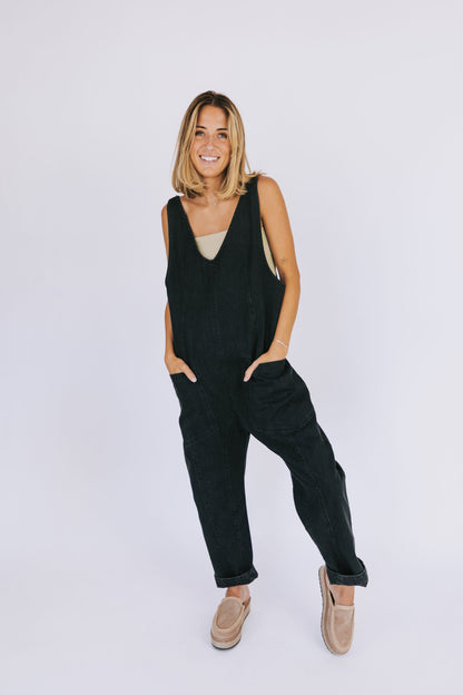 High Roller Denim Jumpsuit With Pockets