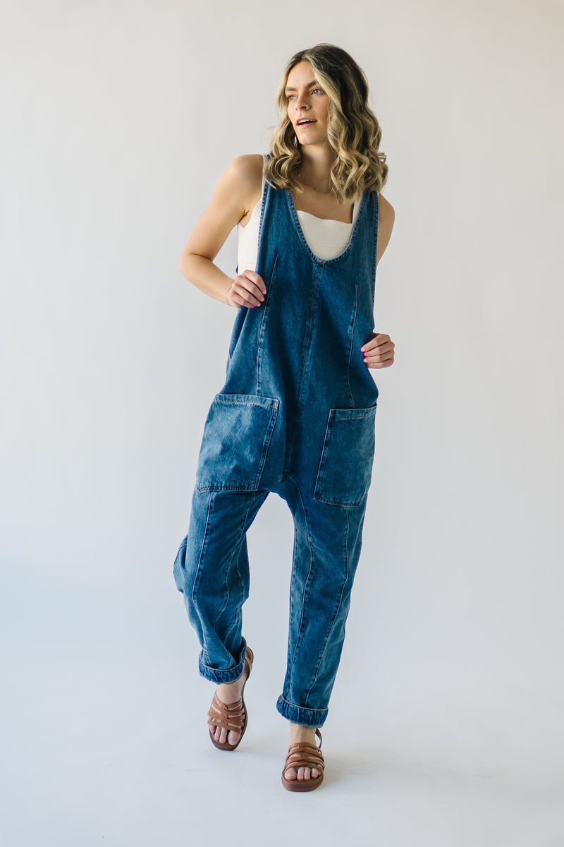 High Roller Denim Jumpsuit With Pockets