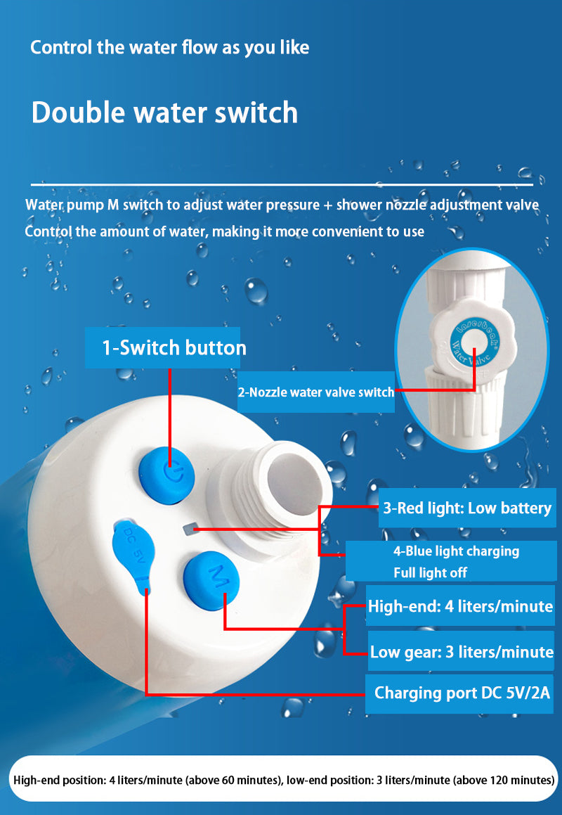 Portable Electric Outdoor Camping Shower Set