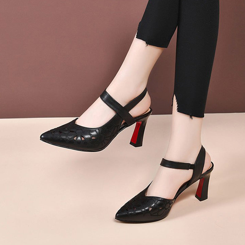 Hollow Pointed Toe Ladies Sandals