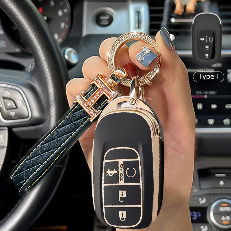 Honda Car Key Case Rhinestones Keychain