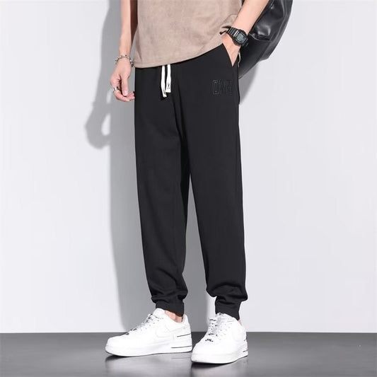 Smooth loose-fitting ice silk pants