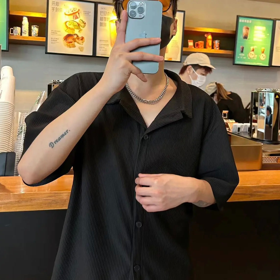 Men's Shirt Casual StripeTwo-Pieces Suit