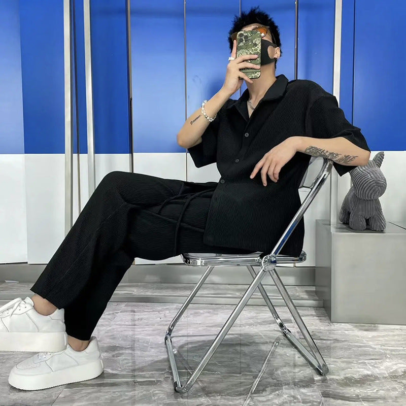 Men's Shirt Casual StripeTwo-Pieces Suit