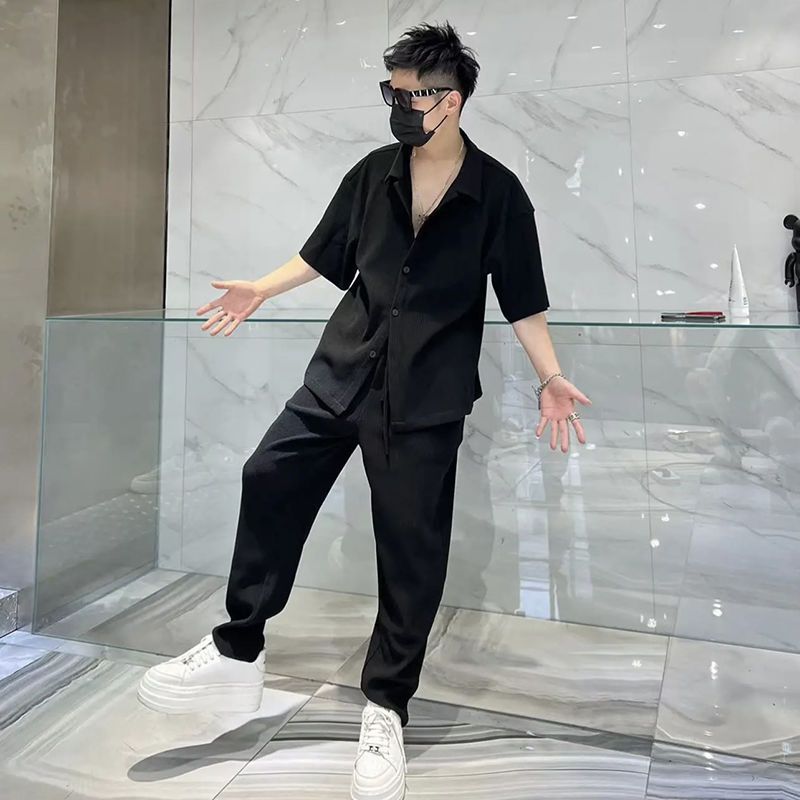 Men's Shirt Casual StripeTwo-Pieces Suit