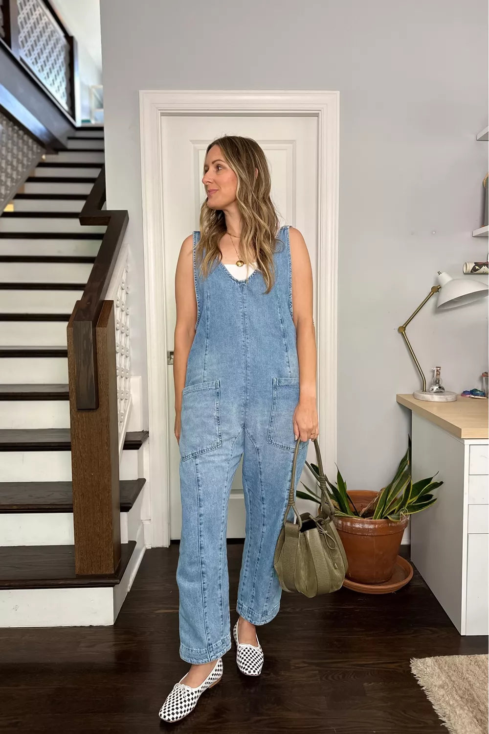 High Roller Denim Jumpsuit With Pockets